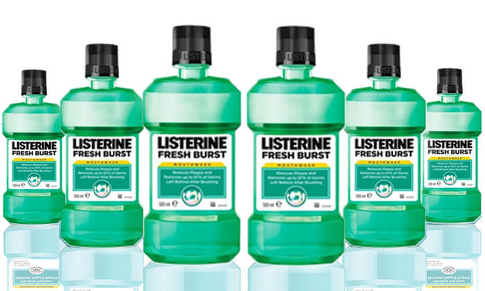 3 מארז 6 בקבוקי מי פה ליסטרין Listerine 