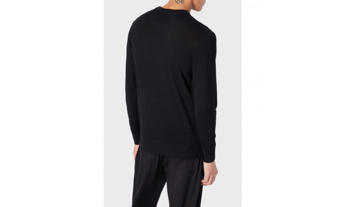 3 סוודר לגברים Armani Exchange דגם Logo Crew Neck Slim Fit בצבע שחור