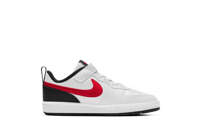 5 סניקרס לילדים נייקי Nike Court Borough Low 2 - לבן-אדום-שחור