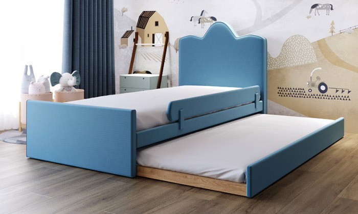2 מיטה עם מיטת חבר 190x90 פנדה סטייל דגם מייק - צבע תכלת