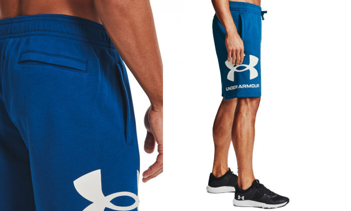 4 מכנסי שורט לגברים Under Armour דגם Rival Flc Big Logo - צבע כחול