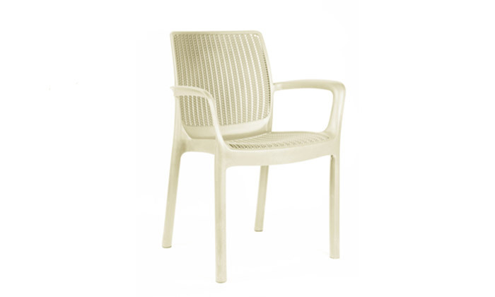 3 כתר: כיסא פלסטיק דמוי ראטן דגם באלי מונו