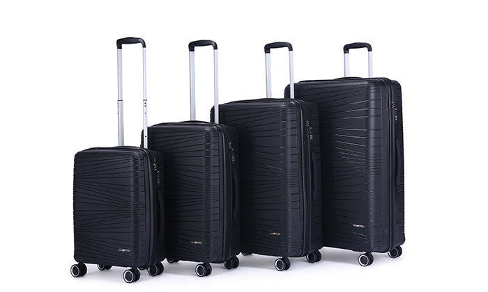 6 4 מזוודות קשיחות 20, 24, 28 ו-32 אינץ' SWISS VOYAGER דגם Texas - צבעים לבחירה
