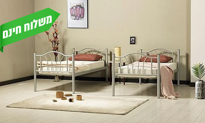 3 מיטת קומתיים Twins Design דגם בלה - צבעים ומידות לבחירה