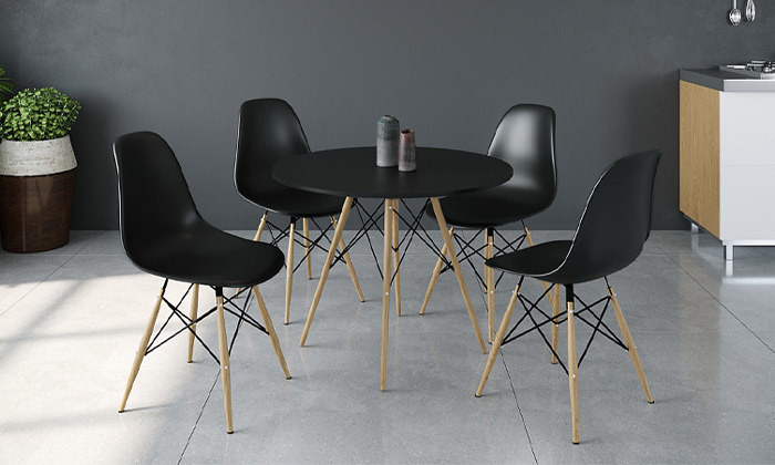 4 שולחן אוכל עגול עם אופציה ל-4 כיסאות - מידות וצבעים לבחירה