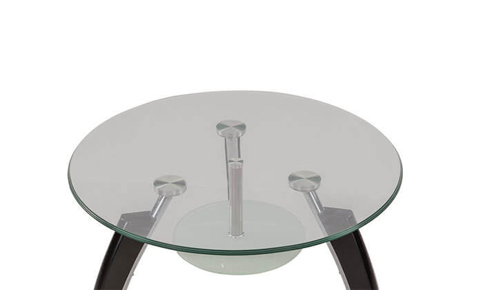 5 שולחן סלון עגול מזכוכית