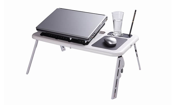 6 שולחן עם משטח קירור למחשב נייד
