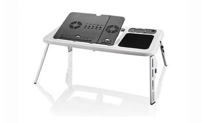 3 שולחן עם משטח קירור למחשב נייד