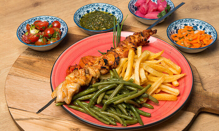4 ארוחה זוגית בשרית במסעדת צ'ומה הכשרה בגן העיר, תל אביב