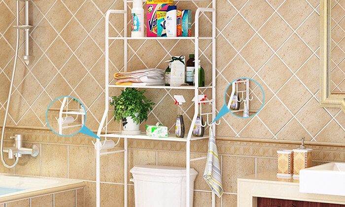4 יחידת מדפים לחדר האמבטיה