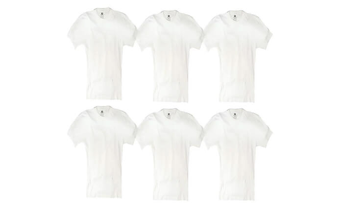4 מארז 6 חולצות לבנות לגברים