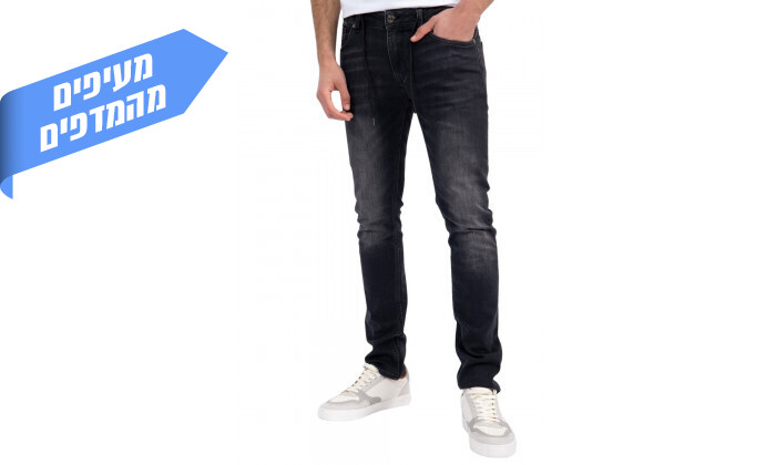5 מכנסי סקיני ג'ינס ארוכים לגברים NAUTICA - שחור
