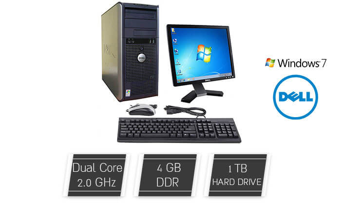 4 מחשב נייח DELL דל עם מעבד Intel C2D - משלוח חינם!