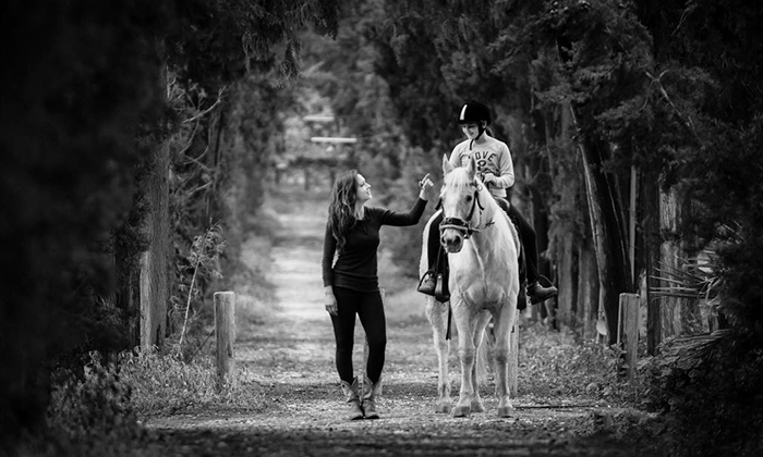 10 שיעור רכיבה על סוסים בחווה של לאהנר, בני ציון