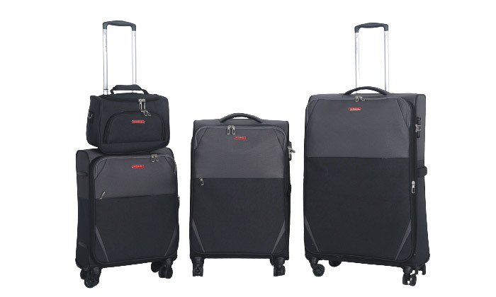 6 סט 3 מזוודות אולטרא לייט 20, 24 ו-28 אינץ' SwissBag, כולל תיק מתנה
