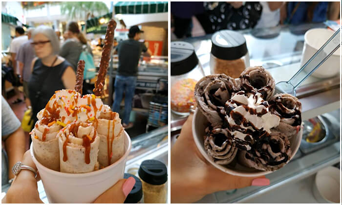 4 גלידה תאילנדית ב-Walk&Roll, דיזינגוף סנטר תל אביב