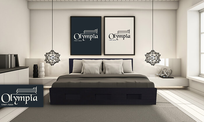1 מיטת Olympia עם משענת ראש ומזרן 