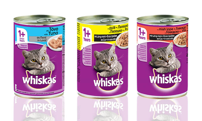 3 אניפט: מארז 24/48 יחידות שימורי Whiskas לחתול - טעם לבחירה