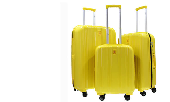 9 סט 3 מזוודות קשיחות SWISS בגודל 20, 26 ו-30.5 אינץ', דגם Paradis