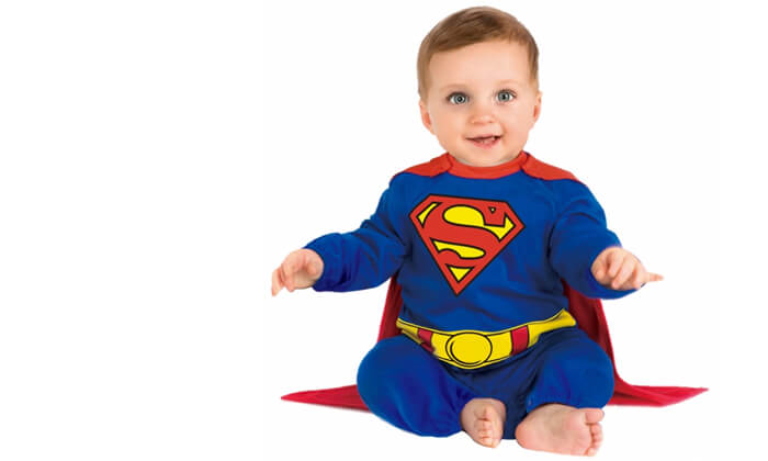 4 תחפושת סופרמן או סופרוומן לתינוקות לפורים