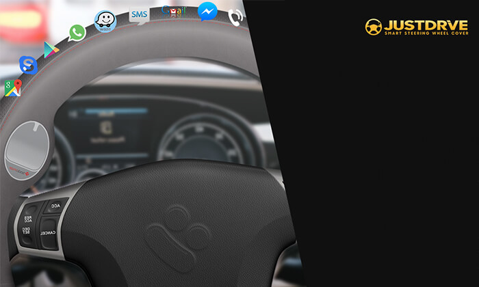 9 כיסוי הגה חכם JustDrive לשימוש בטוח בסלולרי בזמן נהיגה