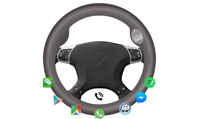 1 כיסוי הגה חכם JustDrive לשימוש בטוח בסלולרי בזמן נהיגה