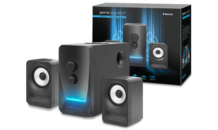 3 מערכת רמקולים Pure Acoustics עם חיבור Bluetooth - משלוח חינם!