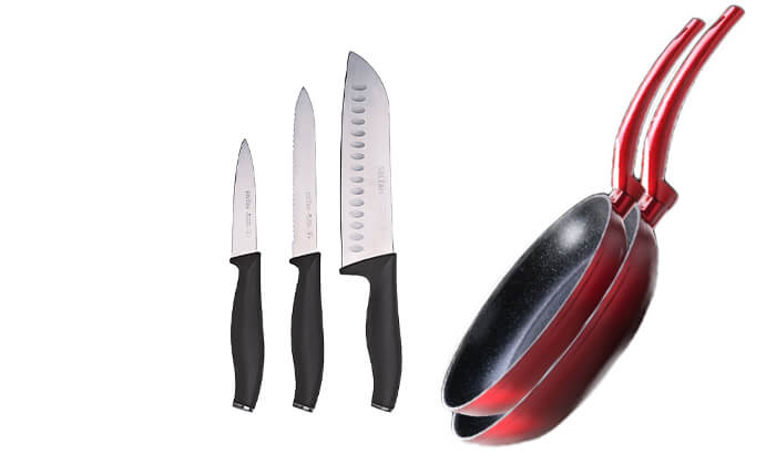 5 סט מחבתות וסכינים סולתם SOLTAM - משלוח חינם!