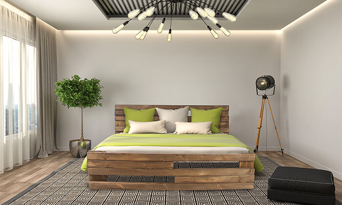 4 אולימפיה: מיטה מעץ מלא עם מזרן - צבעים לבחירה