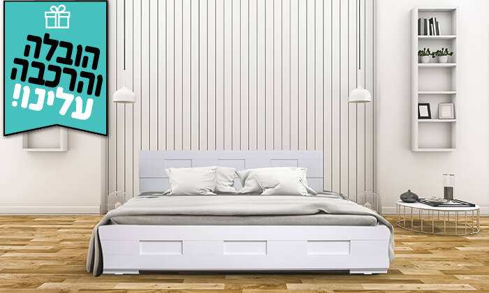 4 אולימפיה: מיטה מעץ דגם 7030 עם מזרן קפיצים - צבעים לבחירה