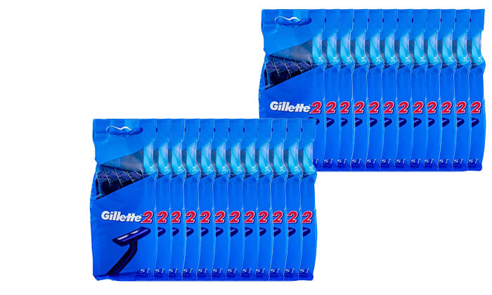 4 מארז 120 סכיני גילוח חד-פעמיים ג'ילט Gillette Blue - משלוח חינם!