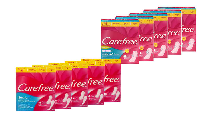 6 מארז 10 חבילות מגיני תחתון Carefree - משלוח חינם