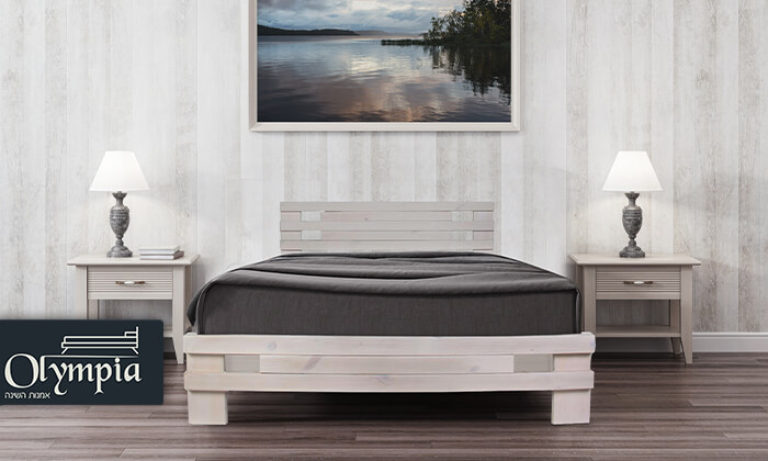 2 מיטה זוגית מעץ מלא אולימפיה, דגם 5027