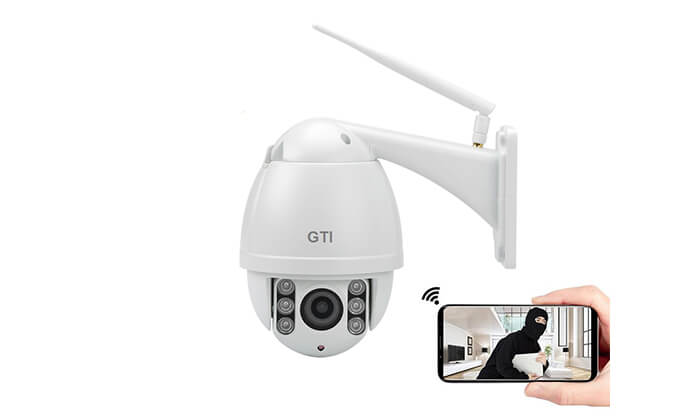 4 מצלמת אבטחה חיצונית ממונעת GTI עם ראיית לילה