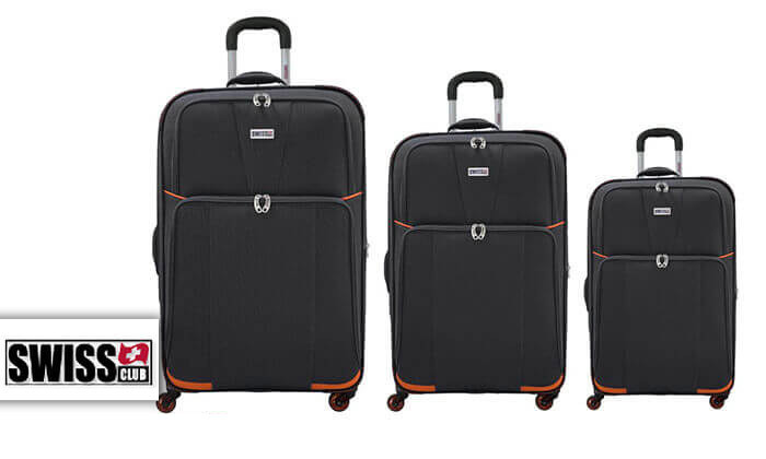 2 סט 3 מזוודות בד SWISS 