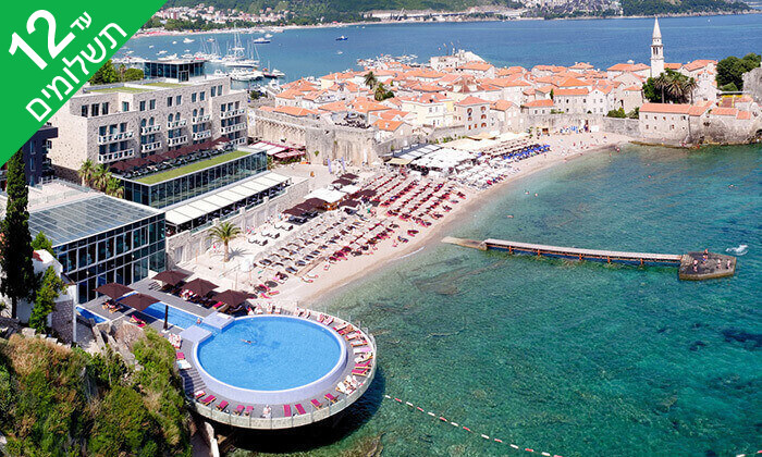 12 חופשה במונטנגרו - מלון מומלץ עם קזינו על חוף הים במלון, כולל שבועות