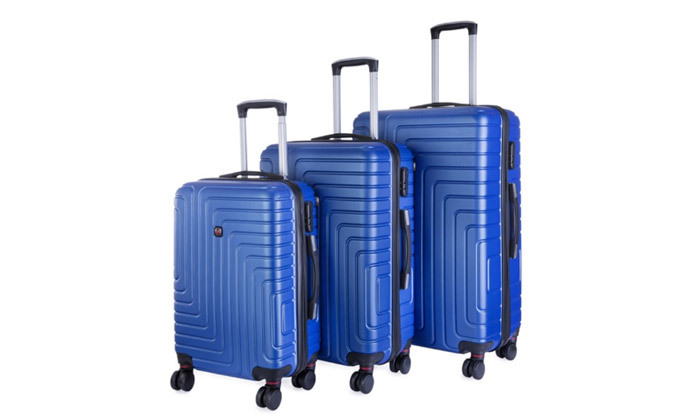 4 סט 3 מזוודות קשיחות POLO SWISS - צבע לבחירה