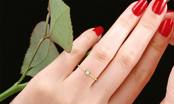 8 טבעת יהלום קלאסית 14K של GOLDIAM - משלוח חינם