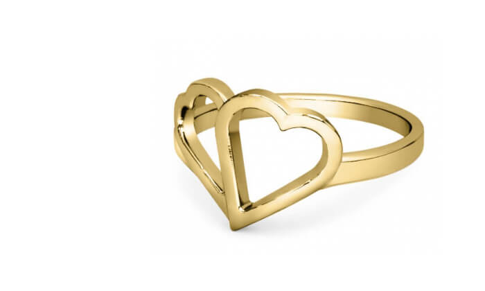 7 טבעת לבבות זהב 14K של GOLDIAM - משלוח חינם