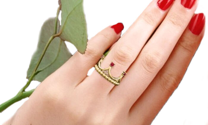 6 טבעת כתר עם אבני חן 14K של GOLDIAM - משלוח חינם