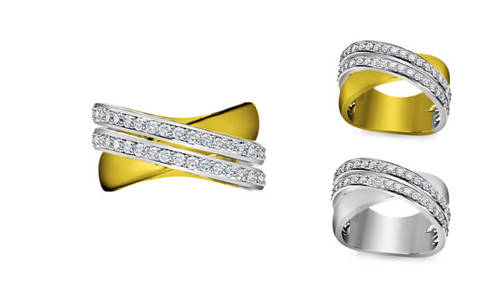 5 טבעת יהלומים לאישה 14K של GOLDIAM - משלוח חינם