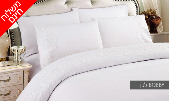 14 סט מצעים משולב תחרה למיטת יחיד או זוגית במבחר צבעים 
