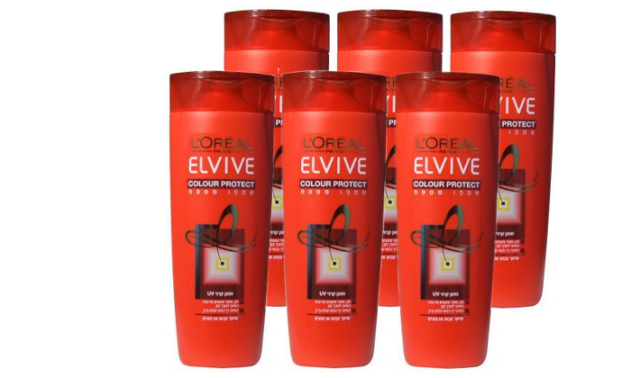 4 מארז 6 יחידות שמפו לשיער צבוע ELVIVE color protect