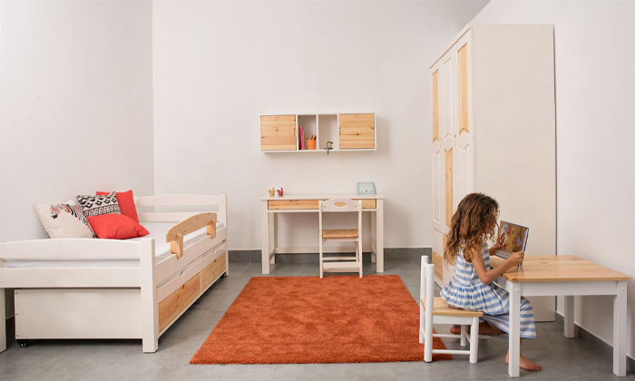 4 מיטה לילדים עם מיטת חבר מעץ מלא Highwood