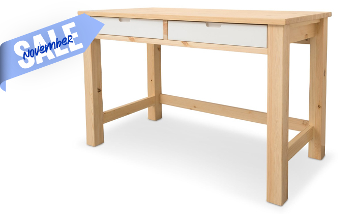 3 שולחן כתיבה מעץ מלא Highwood דגם עומרי