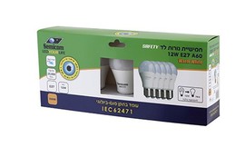 חמש נורות לד אור חם 12W