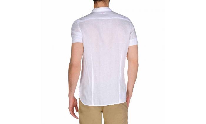 4 חולצה מכופתרת קצרה מפשתן Napapijri לגברים