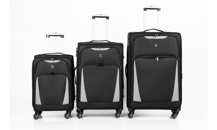 9 סט 3 מזוודות קלות משקל SWISS Digital Design יבואן רשמי - צבעים לבחירה