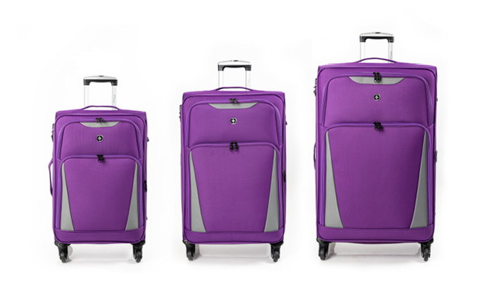 4 סט 3 מזוודות קלות משקל SWISS Digital Design יבואן רשמי - צבעים לבחירה