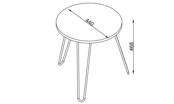 4 שולחן צד דמוי שיש עם רגלי סיכה, דגם BAREL - משלוח חינם